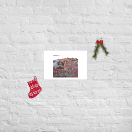 Roof Sunset View Poster with realestatematching with key Logo