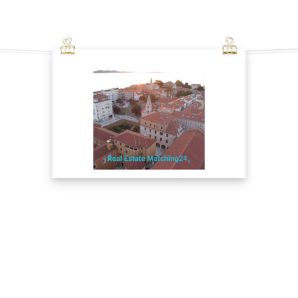 Roof Sunset View Poster with realestatematching24 without key Logo