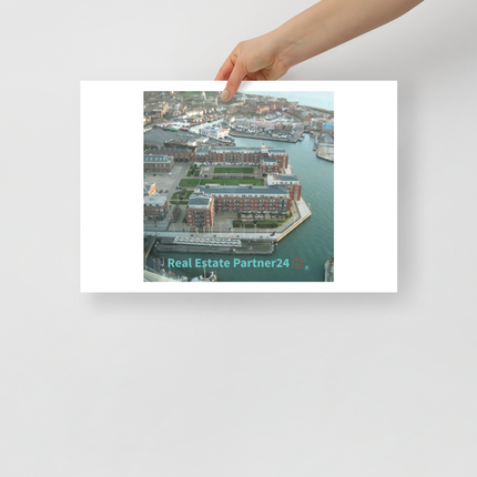 Nice City Poster with realestatepartner24 with house Logo