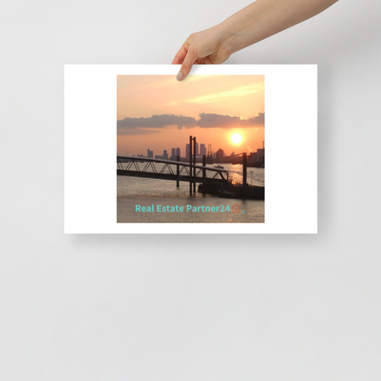 Evening Glow Poster with realestatepartner24 with house Logo