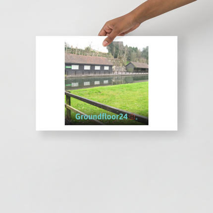 Lakeside Serenity Poster with Groundfloor24 with House Logo