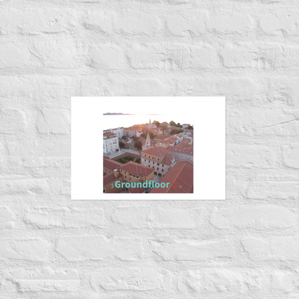 Roof Sunset View Poster with Groundfloor with House Logo