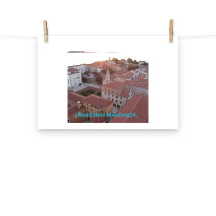 Roof Sunset View Poster with realestatematching24 without key Logo