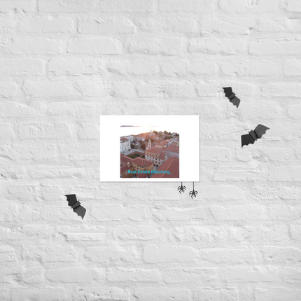 Roof Sunset View Poster with realestatematching without key Logo