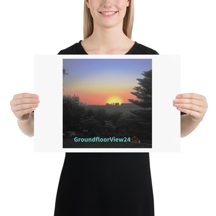 Beutiful Sunset Sinari Poster with groundfloorview24 with House Logo