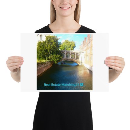 Beutiful Canel Poster with realestatematching24 with key Logo