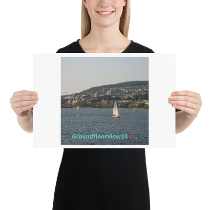 Beutiful River & Hills Sinari Poster with realestatematching with key Logo