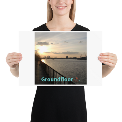 Awesome River View Poster with Groundfloor with House Logo