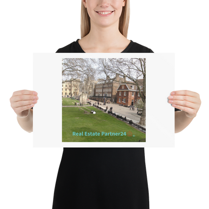 Beutiful Park Poster with realestatepartner24 with house Logo