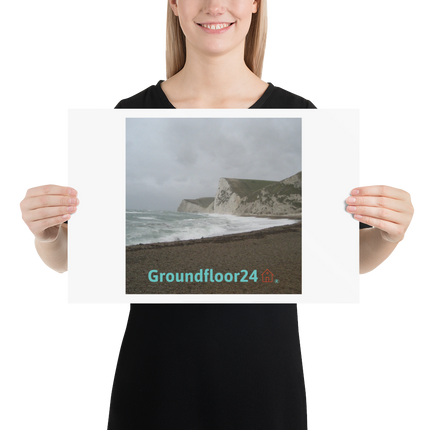 Waves and Sand Poster with Groundfloor24 with House Logo