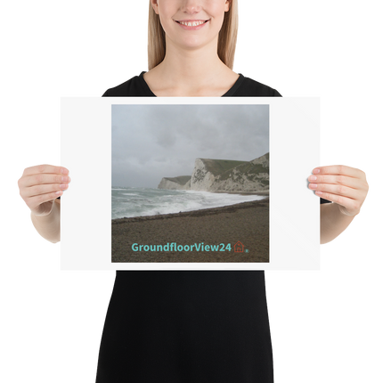 Waves and Sand Poster with groundfloorview24 with House Logo