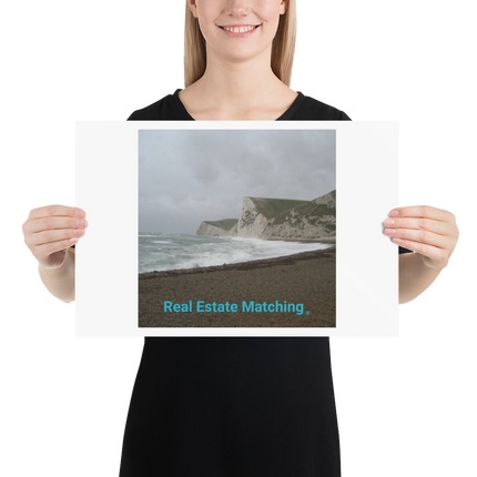 Waves and Sand Poster with realestatematching without key Logo