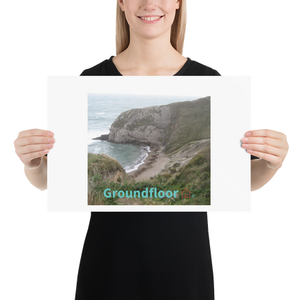 Sea & Hills Poster with Groundfloor with House Logo
