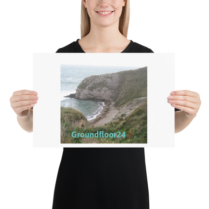 Sea & Hills Poster with Groundfloor24 with House Logo