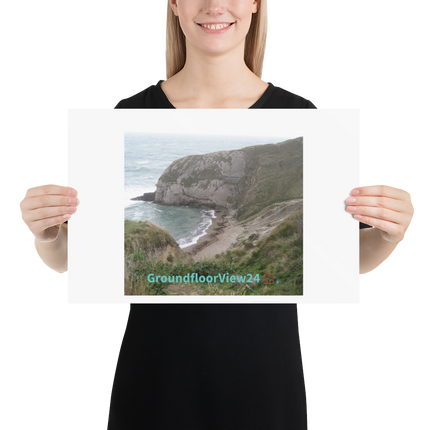 Sea & Hills Poster with groundfloorview24 with House Logo