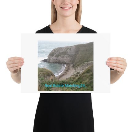 Sea & Hills Poster with realestatematching24 without key Logo