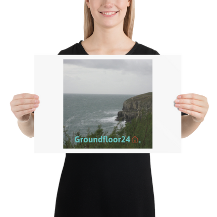 Seaside Serenity Poster with Groundfloor24 with House Logo