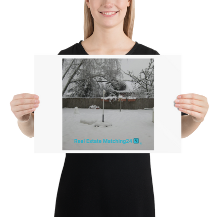 Winter Wonderland Poster with realestatematching24 with key Logo