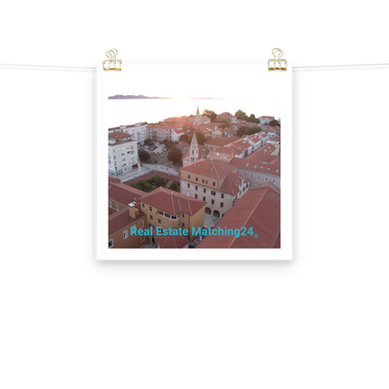 Roof Sunset View Poster with realestatematching24 without key Logo