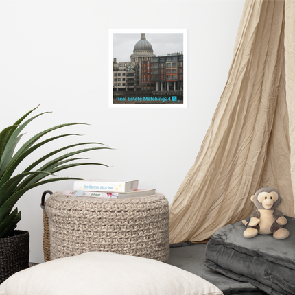 St. Paul's Cathedral Poster with Real Estate Matching24 Logo