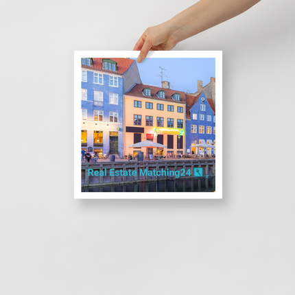 Nyhavn Poster with Real Estate Matching24 Logo