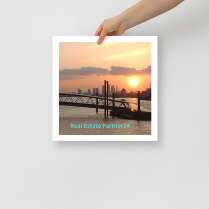 Evening Glow Poster with realestatepartner24 with house Logo