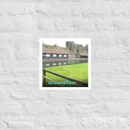 Lakeside Serenity Poster with Groundfloor with House Logo