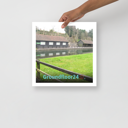 Lakeside Serenity Poster with Groundfloor24 with House Logo