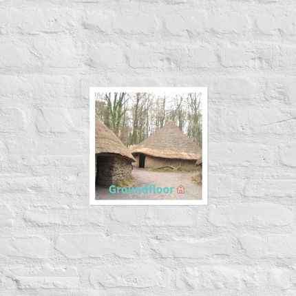 Village Charm Poster with Groundfloor with House Logo