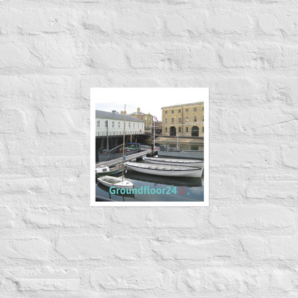 Boat on Water Poster with Groundfloor24 with House Logo