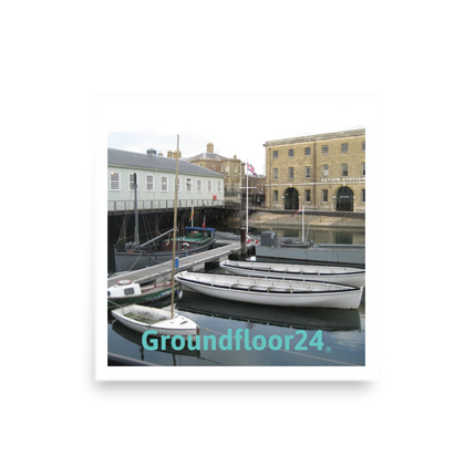 Boat on Water Poster with Groundfloor24 without House Logo
