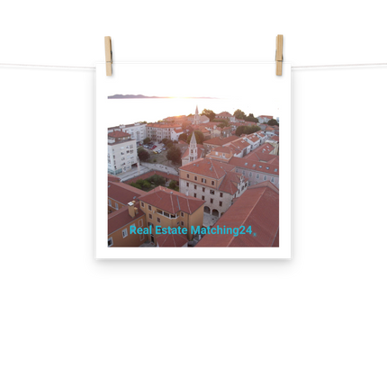 Roof Sunset View Poster with realestatematching24 without key Logo
