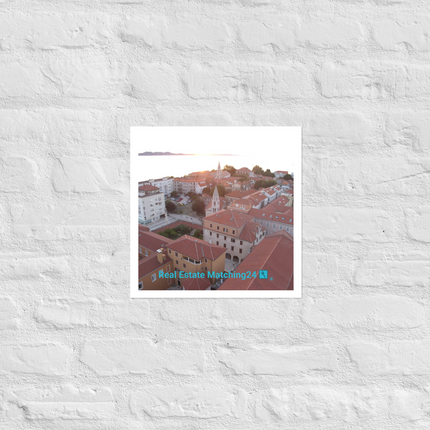 Roof Sunset View Poster with realestatematching24 with key Logo