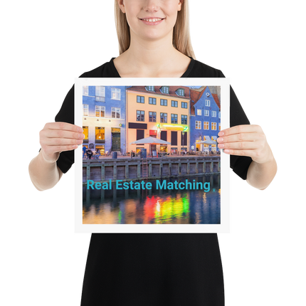 Nyhavn Poster with Real Estate Matching Logo