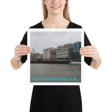 Beautiful Place Poster with Real Estate Matching24 Logo