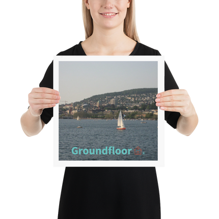 Beutiful River & Hills Sinari Poster with Groundfloor with House Logo