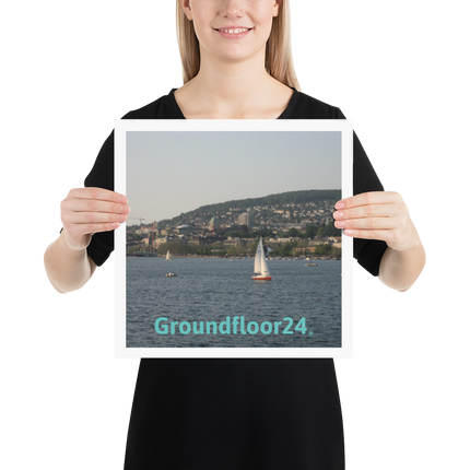 Beutiful River & Hills Sinari Poster with Groundfloor24 without House Logo