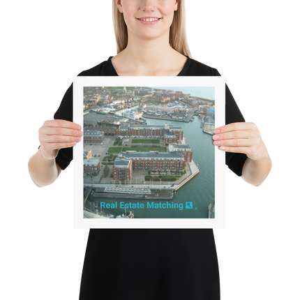 Nice City Poster with realestatematching with key Logo