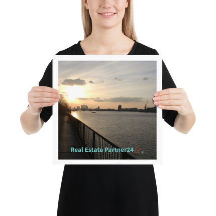 Awesome River View Poster with realestatepartner24 with house Logo