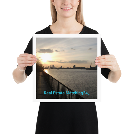 Awesome River View Poster with realestatematching24 without key Logo