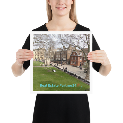 Beutiful Park Poster with realestatepartner24 with house Logo
