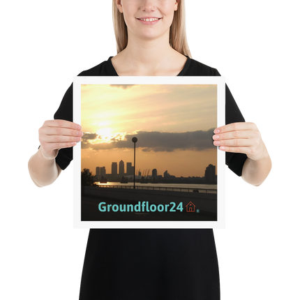 Majestic Sunset Poster with Groundfloor24 with House Logo
