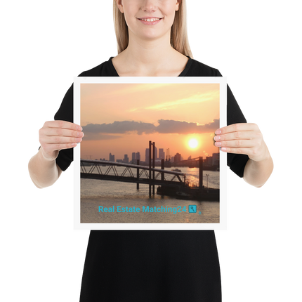 Evening Glow Poster with realestatematching24 with key Logo