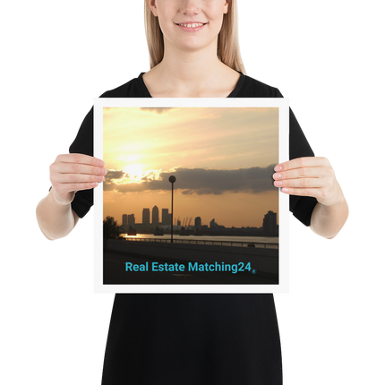 Majestic Sunset Poster with realestatematching24 without key Logo