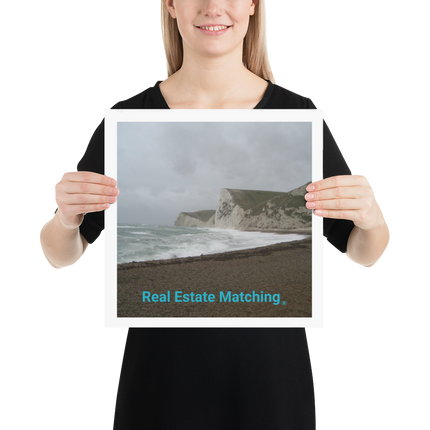 Waves and Sand Poster with realestatematching without key Logo