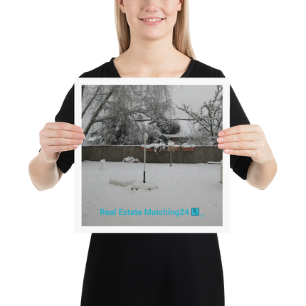 Winter Wonderland Poster with realestatematching24 with key Logo