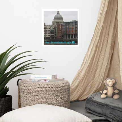 St. Paul's Cathedral Poster with Real Estate Matching24 Logo