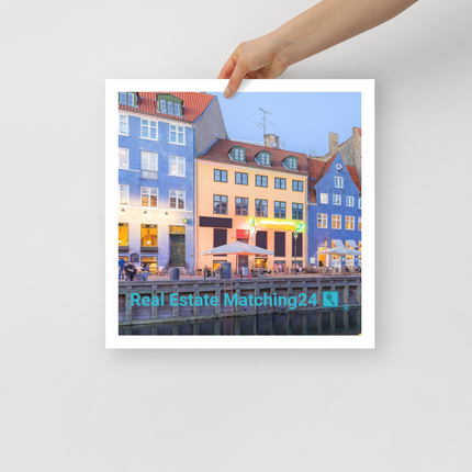 Nyhavn Poster with Real Estate Matching24 Logo