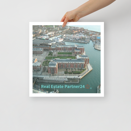 Nice City Poster with realestatepartner24 with house Logo