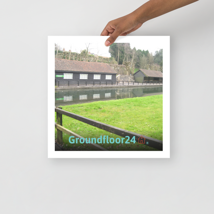 Lakeside Serenity Poster with Groundfloor24 with House Logo